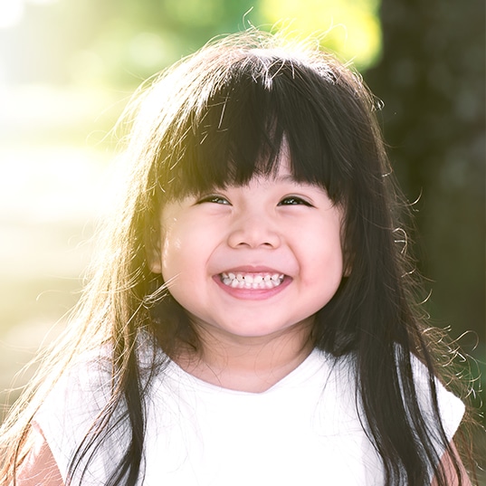 Child-steel-city-1 Adorable little girl with bangs smiling